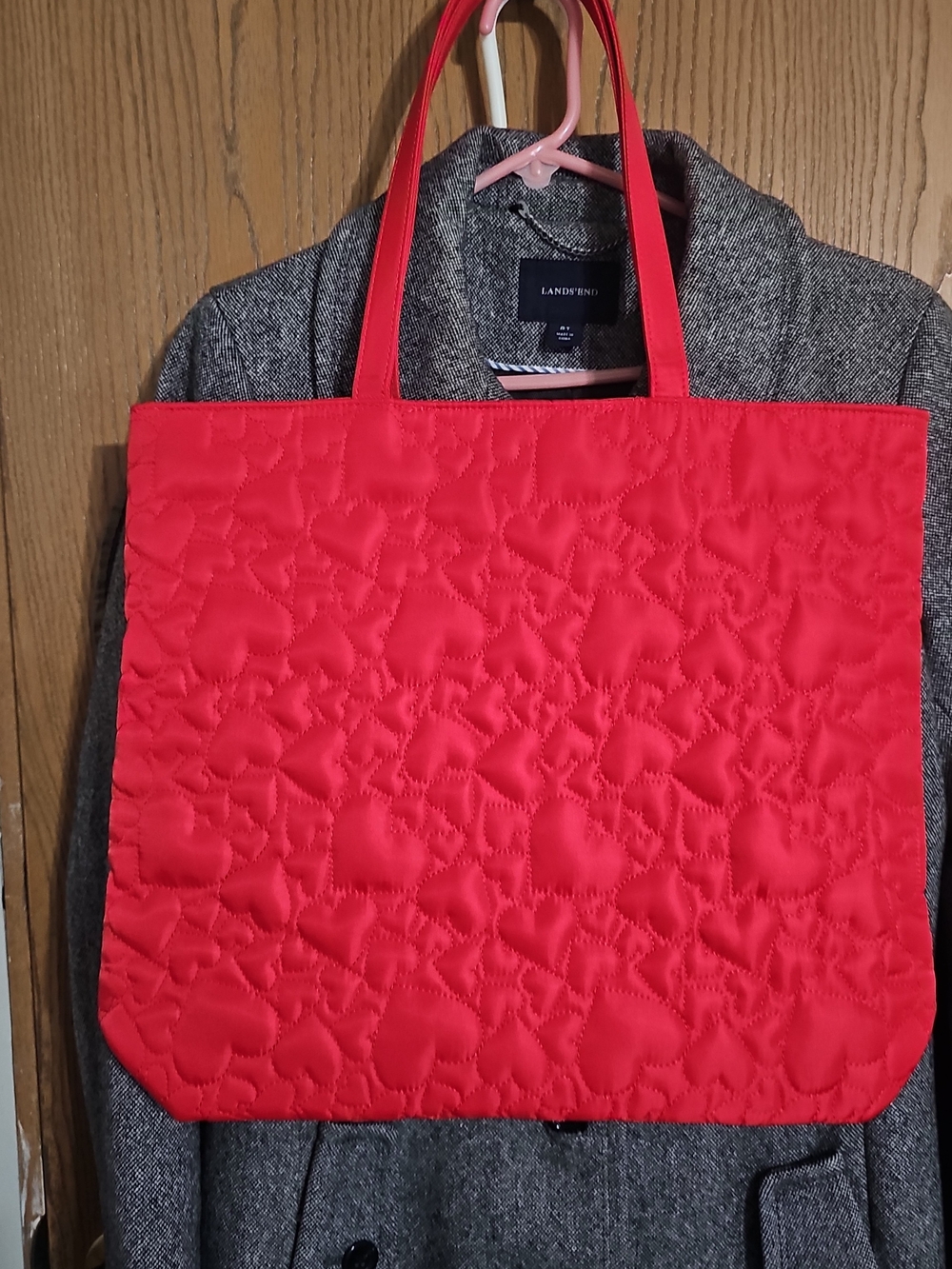 kate spade Red Quilted Heart-Pattern Tote Shoulder Bag - Picture 3 of 6